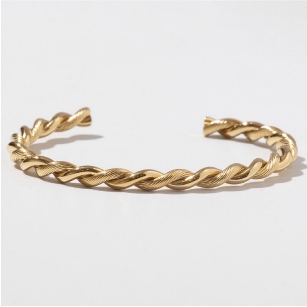 New! Gold Braided Cuff Bracelet